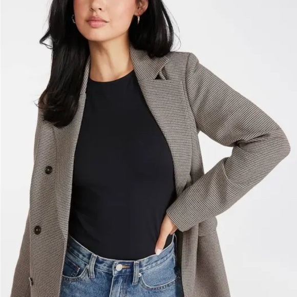 Women's Brown Patterned Blazer - Picture 3 of 5